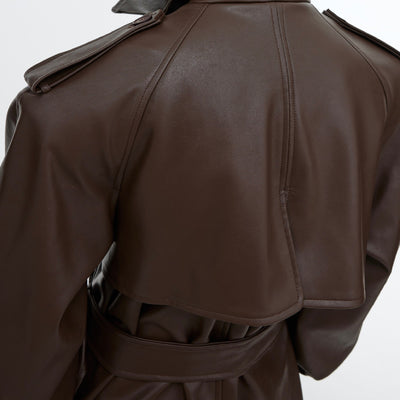Chaqueta de Cuero PU con Empalmes Tridimensionales - Image 5