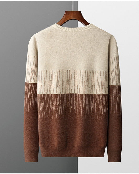 Suéter Casual Hombre Cuello Redondo Degradado Jacquard - Image 2