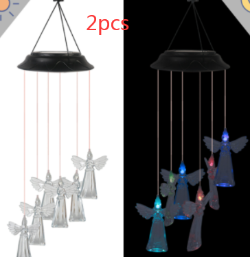 Lámpara Solar Cambia Colores con Carillón de Viento - Bola de Cristal Colibrí y Mariposa - Image 23