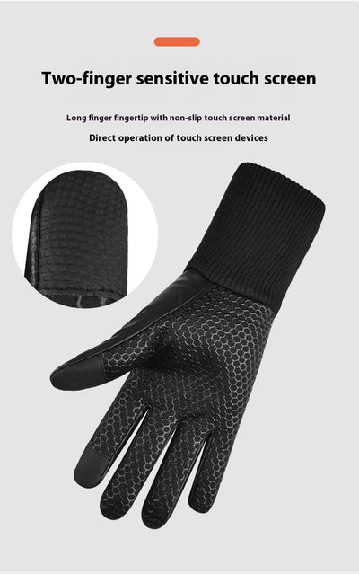 Guantes de Cuero para Hombre, Impermeables, Antideslizantes y para Pantalla Táctil - Image 10
