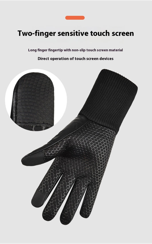 Guantes de Cuero para Hombre, Impermeables, Antideslizantes y para Pantalla Táctil - Image 10