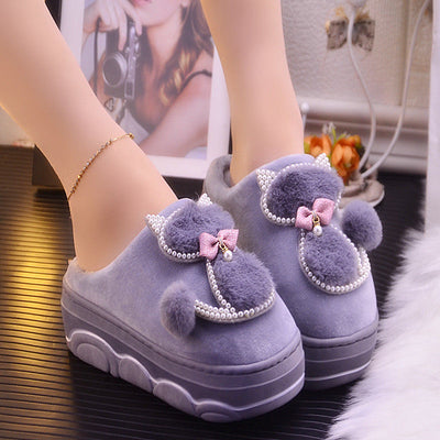 Pantuflas de Tacón Alto en Algodón para Mujer - Image 11