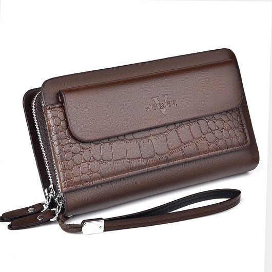 Cartera Retro para Hombre con Doble Cierre y Múltiples Compartimentos - Image 5