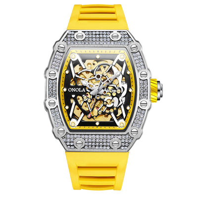 Reloj Automático para Hombre con Cristales y Correa de Silicona Resistente al Agua - Image 7