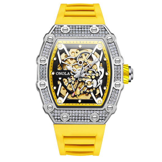 Reloj Automático para Hombre con Cristales y Correa de Silicona Resistente al Agua - Image 7