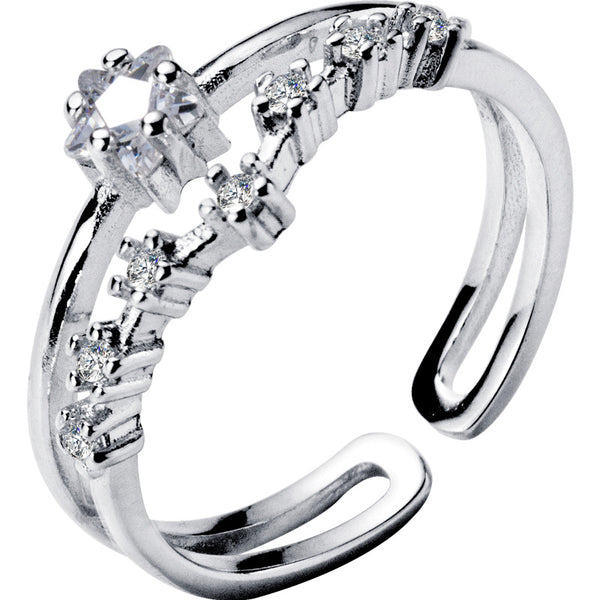 Anillo de Plata para Mujer con Diamante Doble Capa - Image 3