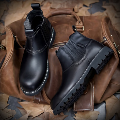 Botas de Cuero para Hombre con Punta Redonda - Calzado de Senderismo Resistente - Image 9