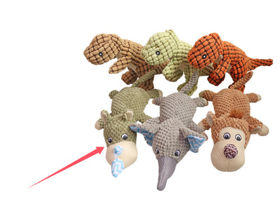Plush teal duck dog toy with orange beak and feet, and a white ribbed neck, designed for sounding and puzzling. - Image 45