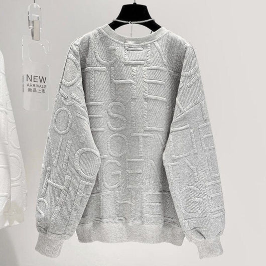 Remera Oversized con Letras 3D - Manga Larga Unisex - Image 4