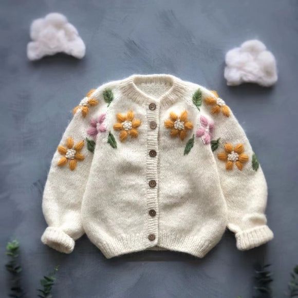 Cardigan Tejido Delgado para Niñas - Top Knit Versátil