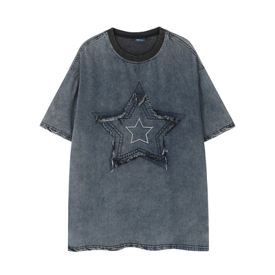 Playera Punk de Mezclilla Manga Corta para Hombre - Image 18