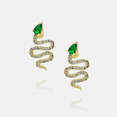 Aretes y Collar Serpiente con Circones Naturales - Image 10