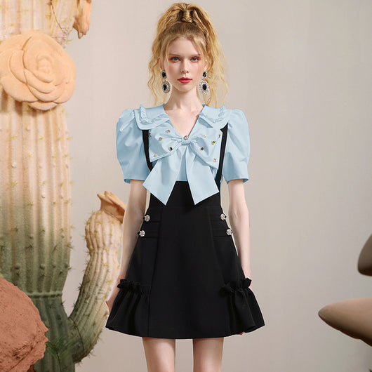 Camisa de Moño Entallada con Detalles de Perlas - Image 10