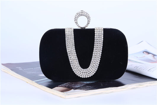 Bolso de Noche Terciopelo Diamante - Clutch Elegante para Novia - Image 3
