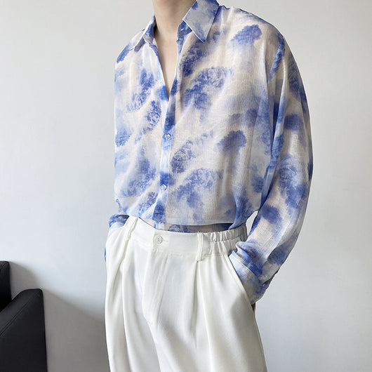 Camisa Manga Larga Tulle Transpirable para Hombre - Comodidad de Verano - Image 9