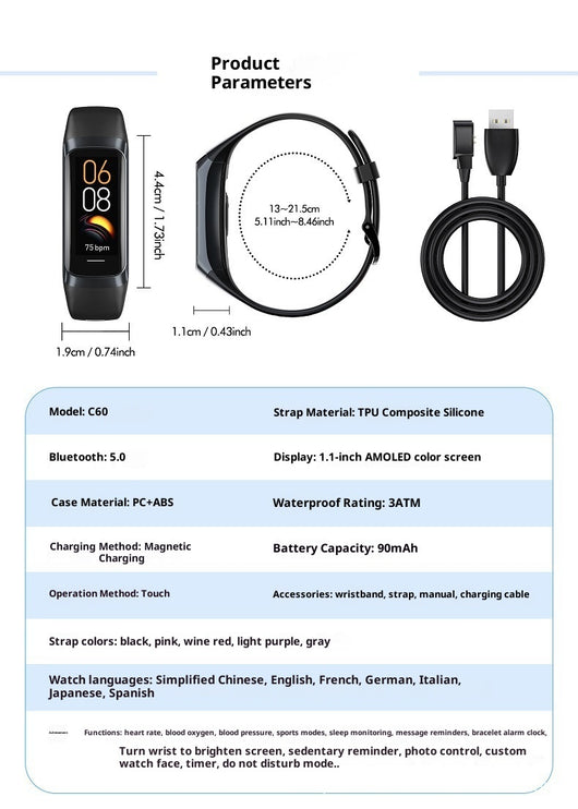 Reloj Inteligente Deportivo con Monitor de Frecuencia Cardíaca, Presión Arterial y Oxígeno - Image 9