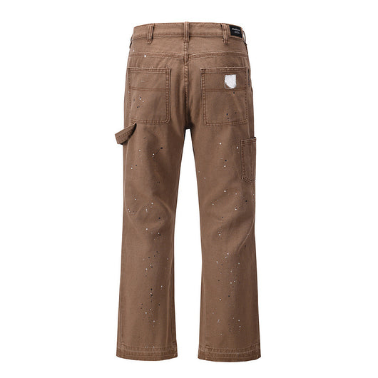 Pantalones Acampanados de Mezclilla Artesanal con Costura de Grabado y Tinta - Image 8