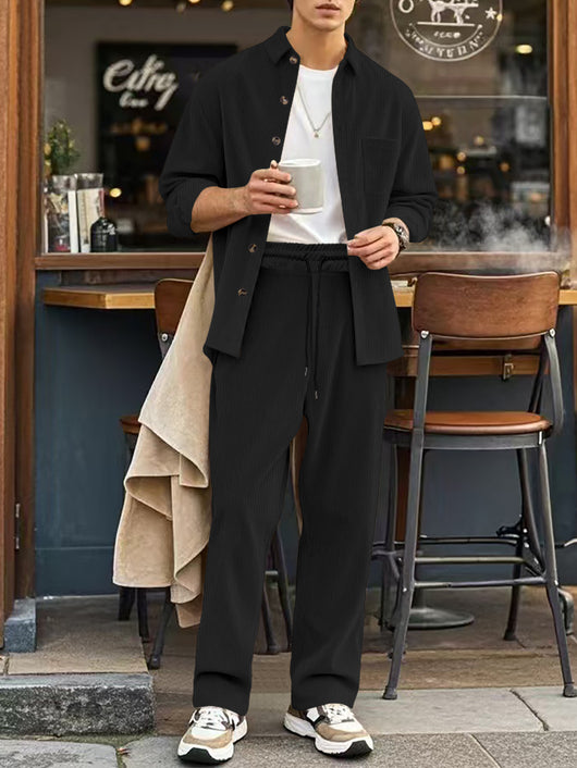Cardigan Deportivo Casual con Solapa y Pantalón Conjunto - Image 39