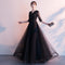 Vestido Largo Elegante Negro para Reuniones Anuales