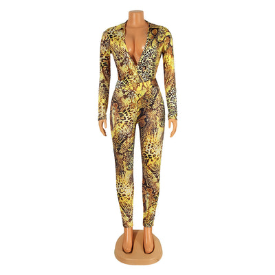 Jumpsuit Ajustado Estampado Serpiente Manga Larga - Image 16