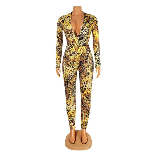 Jumpsuit Ajustado Estampado Serpiente Manga Larga - Image 16
