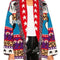 Cardigan de Cachemira Jacquard con Estrellas - Abrigo Slim Europeo Midi