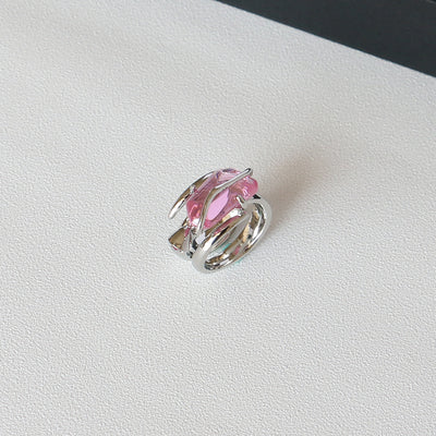 Anillo de Circón con Cristal Flor de Durazno - Image 5