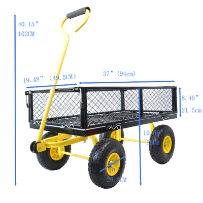 Carrito de Jardín de Acero con Asa Giratoria y Laterales Desmontables - Image 2