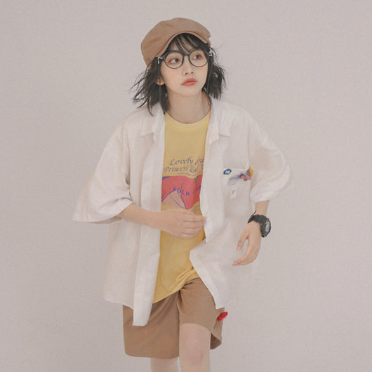 Blusa Estampada con Letras para Mujer - Manga Corta Ideal para Verano