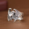 Anillo Abierto Calavera Murciélago en Plata S925 - Estilo Retro Personalizado