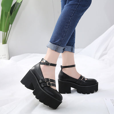 Zapatos de Tacón Grueso Punta Redonda para Mujer - Image 6