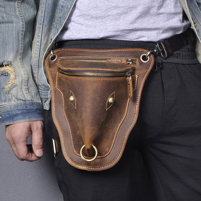 Bolsa de Cintura Retro de Gran Capacidad 7 Pulgadas para Hombre