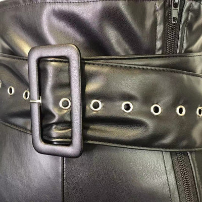 Pantalones de Cuero PU Cintura Alta Estilo INS para Mujer - Image 10