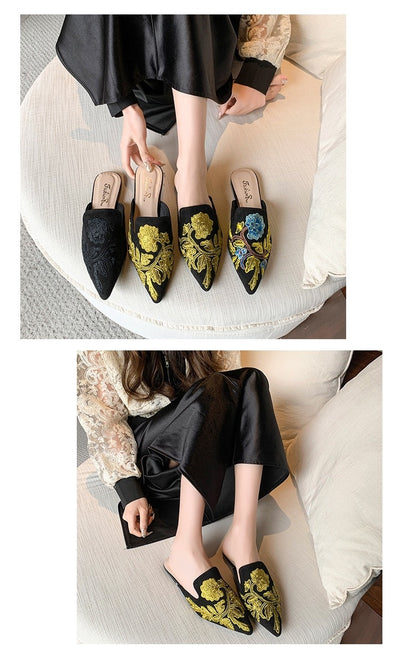 Pantuflas Bordadas Baotou Estilo Nacional para Mujer - Comodidad de Verano - Image 15