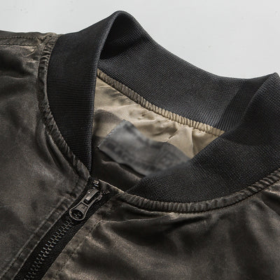 Chaqueta de Béisbol Vintage Desgastada para Hombre - Image 4