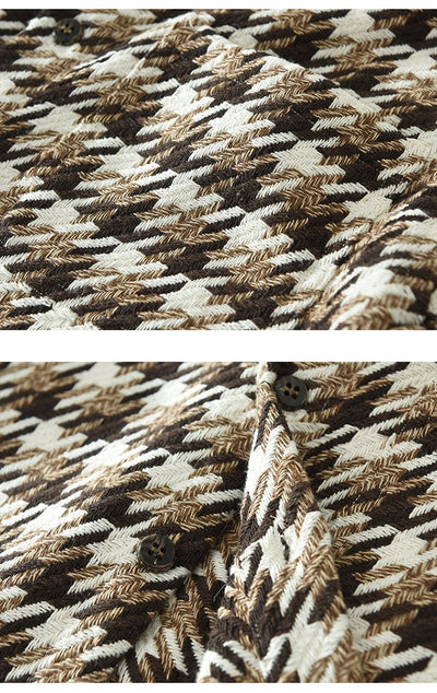 Camisa Cuadros Suelta Japonesa de Manga Larga para Hombre - Image 11