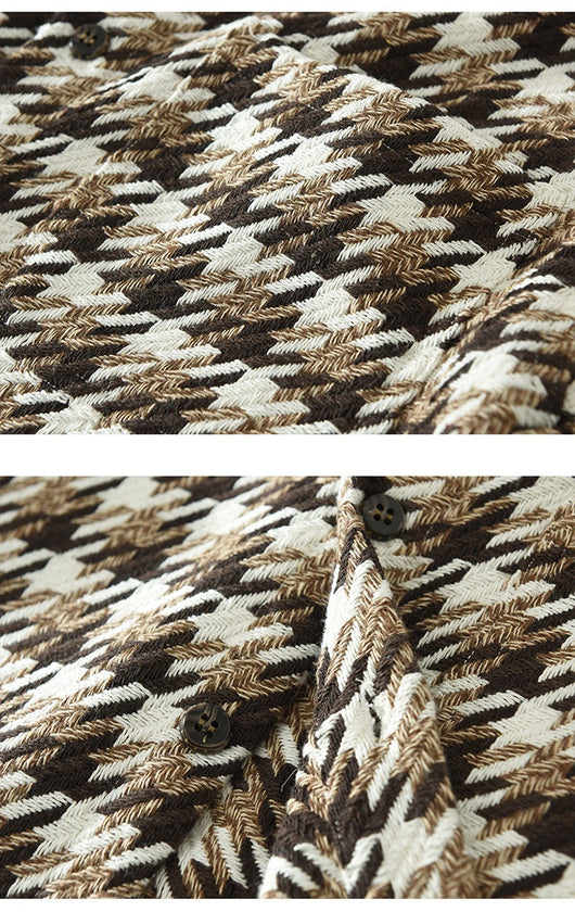 Camisa Cuadros Suelta Japonesa de Manga Larga para Hombre - Image 11