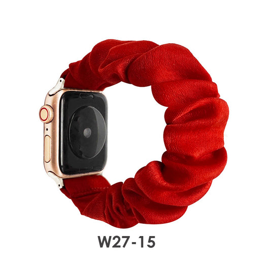 Anillo Elástico de Satén Estampado de Colores Sólidos - Image 12