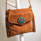 Bolso Bandolera Vintage con Fleece y Flecos Florales
