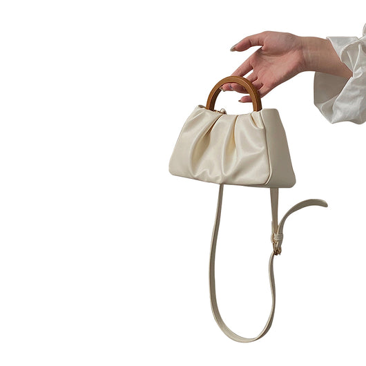 Bolso Pequeño Plegable con Asa de Madera - Diseño Nube - Image 8