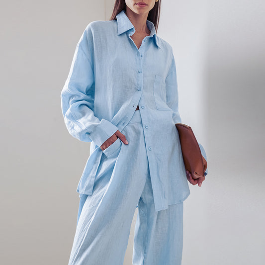 Conjunto Minimalista de Camisa y Pantalón de Manga Larga - Image 2