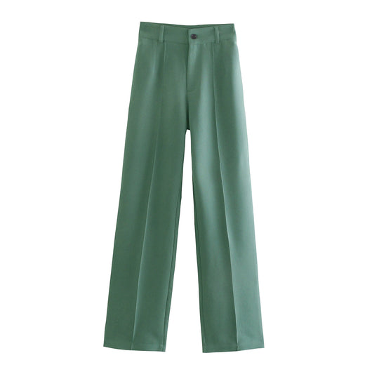Pantalón Casual de Cintura Alta Ajustado en Colores Lisos - Image 49