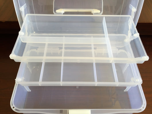 Caja de herramientas artística de 2 niveles con compartimentos - Image 21
