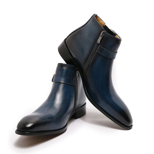 Botas de Cuero Retro Talla Grande para Hombre - Image 4