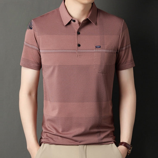 Polo Manga Corta con Rayas y Solapa para Hombre - Image 19