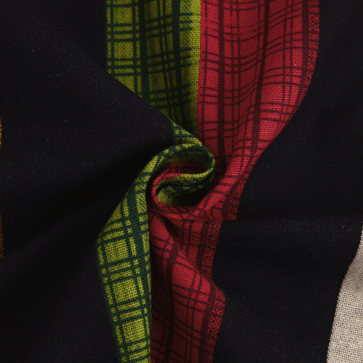Camisa Étnica de Cuello Mao Rayas Algodón-Lino Manga Corta - Image 21