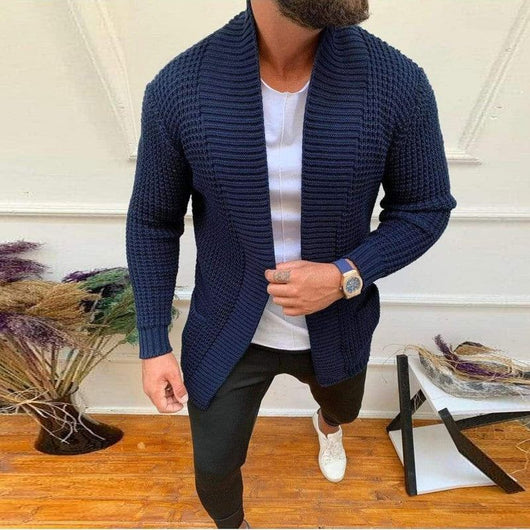 Cardigan Tejido a Rayas para Hombre - Estilo Casual Versátil - Image 5