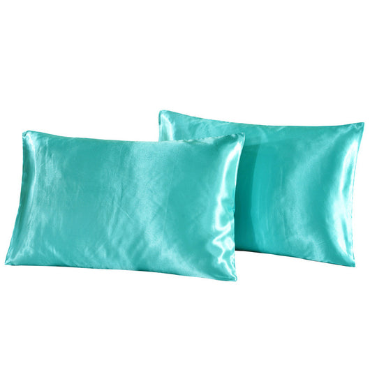 Funda de Almohada Satinada de Color Puro con Acabado Seda Imitación - Image 13