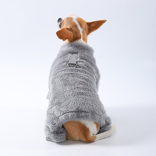 Ropa para Mascotas en Poliéster - Colores Sólidos con Pelaje - Image 4