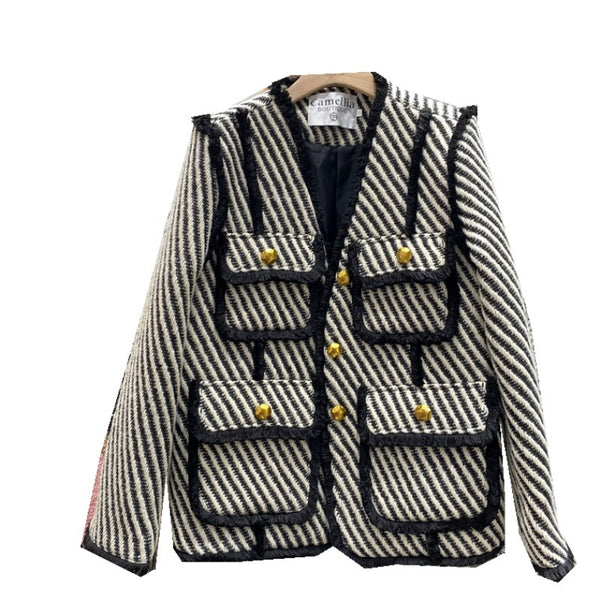 Abrigo Tweed con Plumón para Otoño e Invierno - Image 4